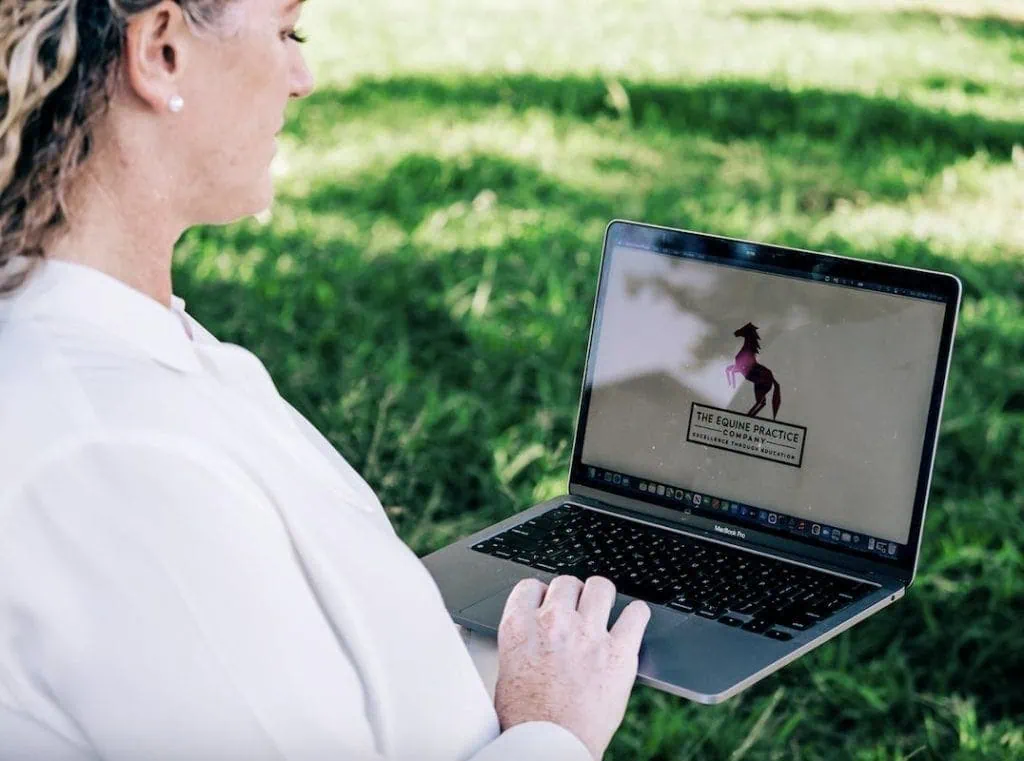 dr olivia james watching the equine practitioners program online