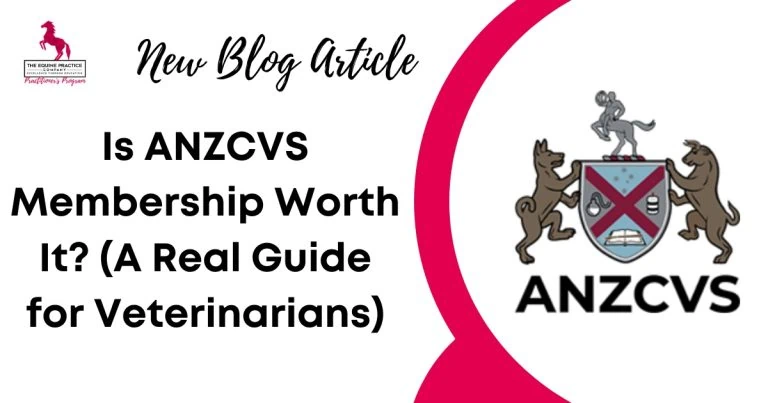 Promotional blog header featuring the ANZCVS crest and the title "Is ANZCVS Membership Worth It? (A Real Guide for Veterinarians)".