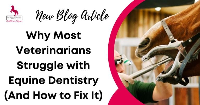 Veterinarian performing equine dental procedure featured in article about challenges in equine dentistry